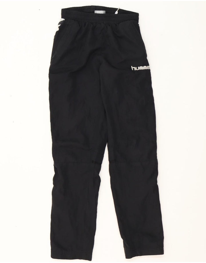 HUMMEL Boys Graphic Tracksuit Trousers 13-14 Years Black Polyester Vintage Hummel and Second-Hand Hummel from Messina Hembry 