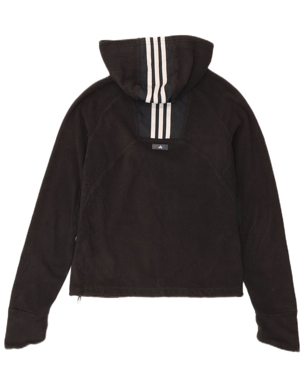 Adidas Γυναικείο Clima 365 Hooded Fleece Jacket UK 12 Medium Black Colourblock
