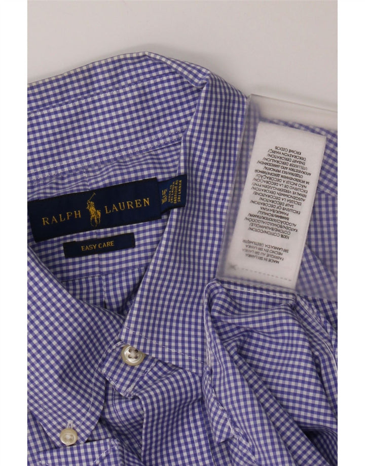 Ανδρικό πουκάμισο Ralph Lauren, μέγεθος 16 1/2 μεγάλο μπλε βαμβακερό Gingham