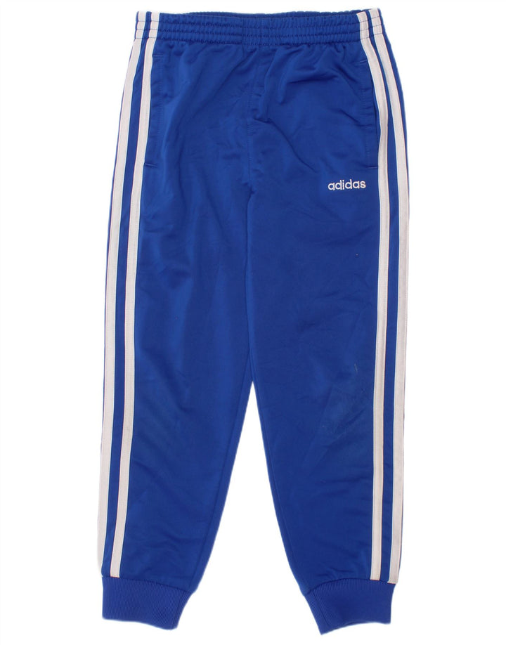 Adidas Boys Tracksuit Trousers Joggers 5-6 Years Blue Polyester