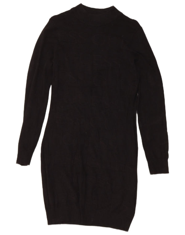 Guess Γυναικείο Γραφικό Φόρεμα UK 12 μεσαία μαύρη βισκόζη