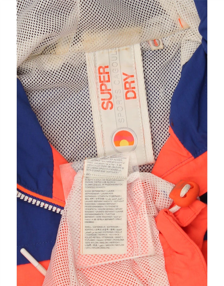 Ανδρικό μπουφάν βροχής με κουκούλα SUPERDRY UK 34 XS Orange Colourblock Nylon
