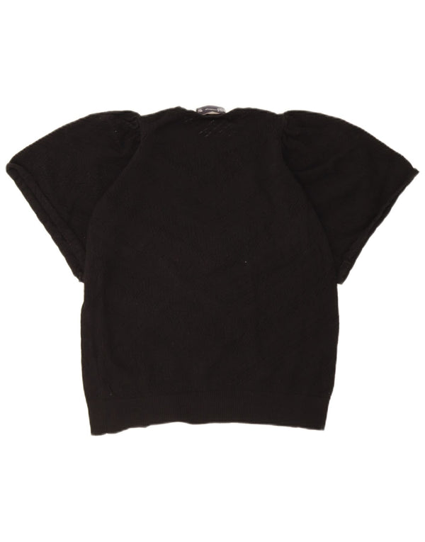 Marks & Spencer Γυναικείο πουλόβερ με λαιμόκοψη UK 10 Small Black Geometric