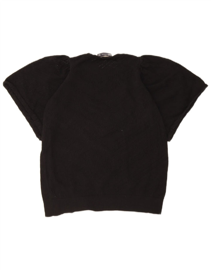 Marks & Spencer Γυναικείο πουλόβερ με λαιμόκοψη UK 10 Small Black Geometric