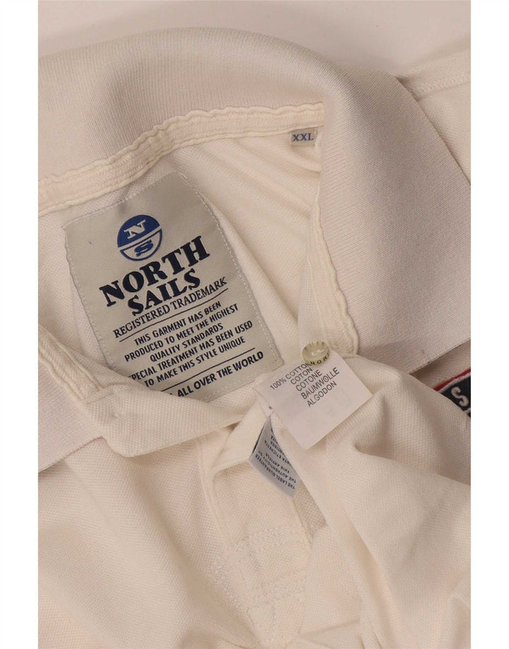 North Sails Ανδρικό γραφικό πόλο μπλουζάκι 2XL λευκό βαμβακερό