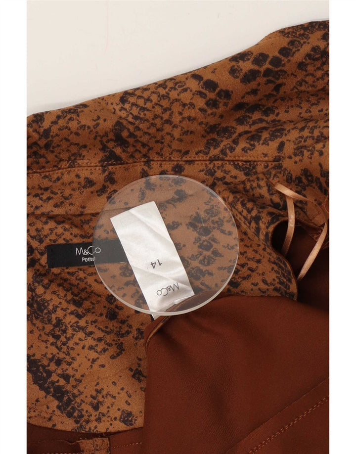 M&Co Γυναικείο Petite Open Blazer Jacket UK 14 Large Brown Polyester