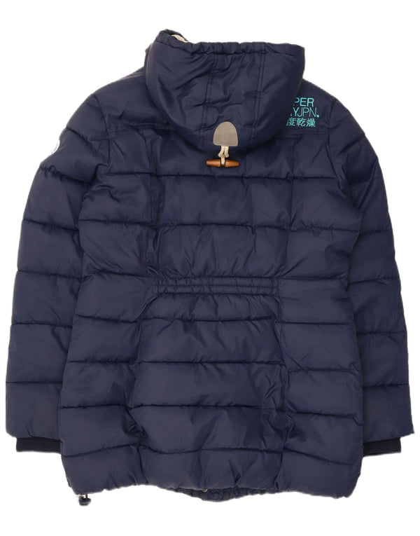 Superdry γυναικείο μπουφάν με κουκούλα Sherpa UK 18 XL Navy Blue Polyester