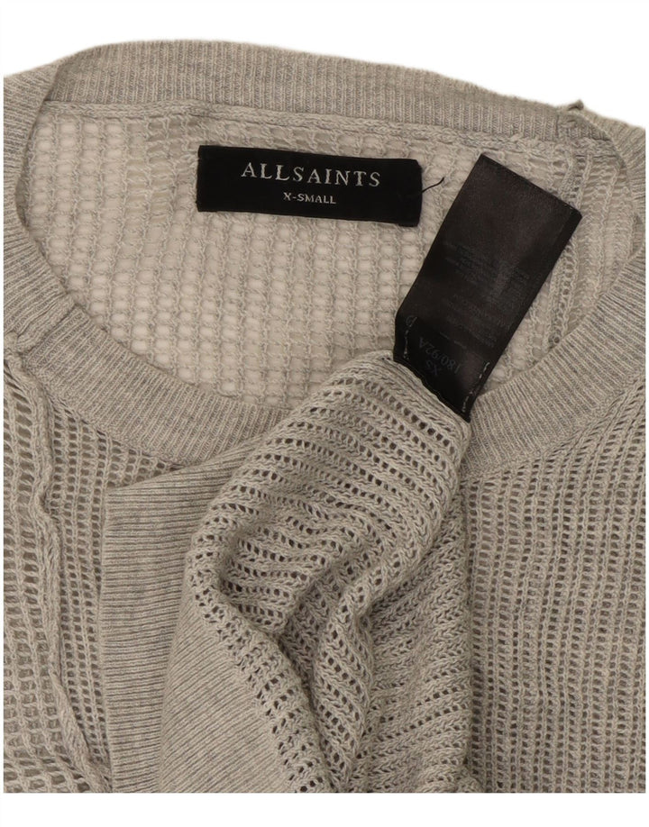 Πουλόβερ ALL SAINTS Ανδρικό See Through Crew Neck Jumper XS Γκρι βαμβακερό