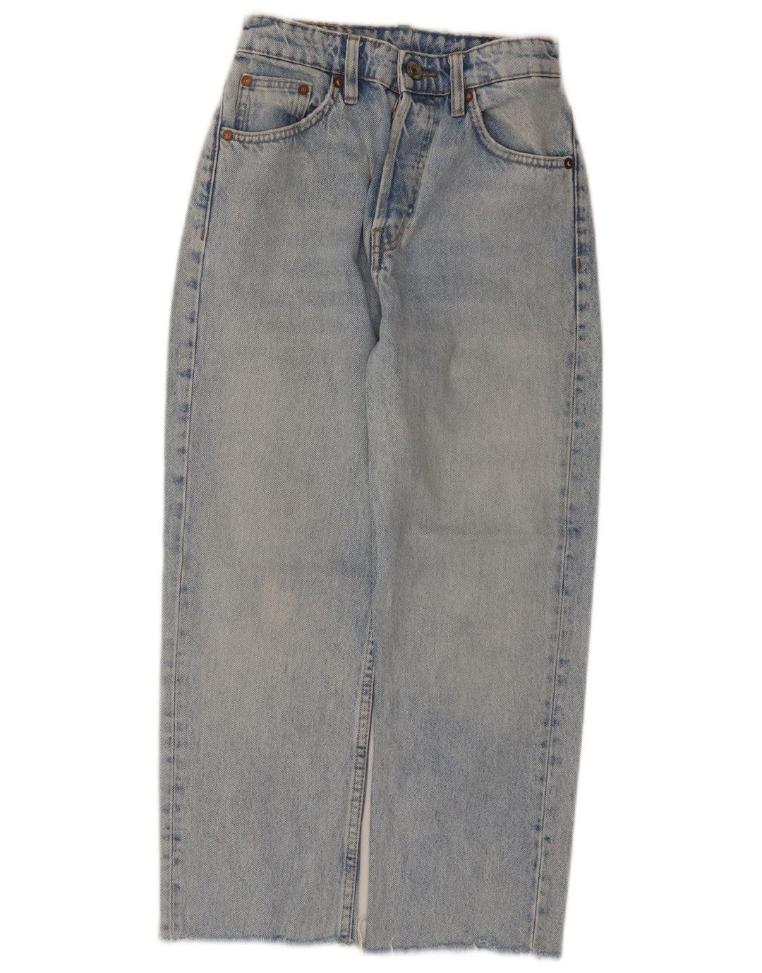 Zara Γυναικείο ίσιο τζιν W24 L24 Μπλε βαμβακερό