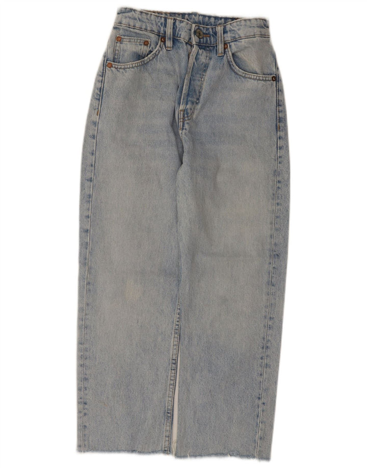 Zara Γυναικείο ίσιο τζιν W24 L24 Μπλε βαμβακερό