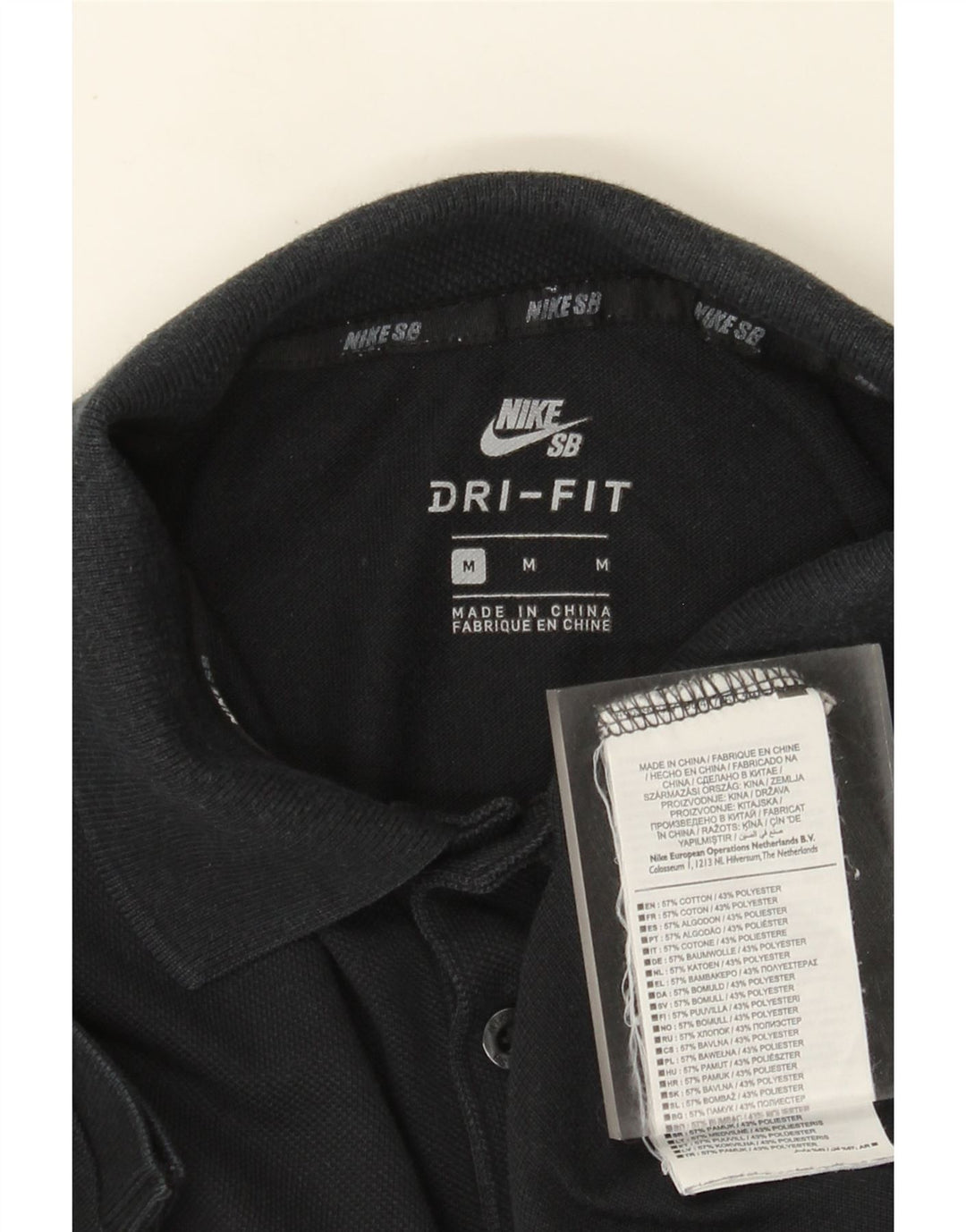 Ανδρικό μπλουζάκι πόλο Nike Dri Fit, μεσαίο μαύρο βαμβακερό