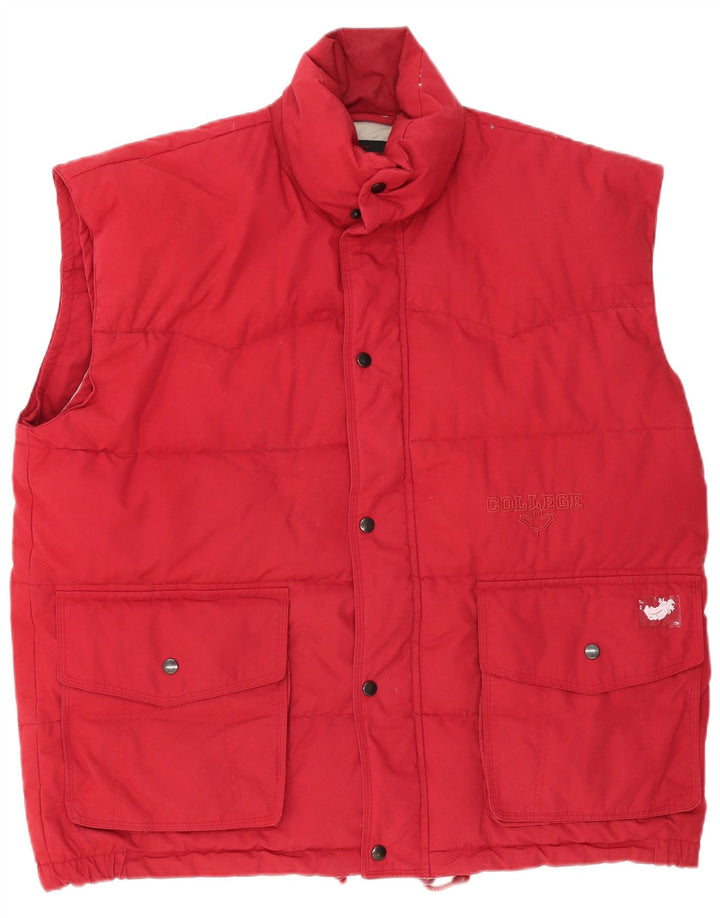 Vintage ανδρικό padded Gilet UK 40 Large Red Polyester