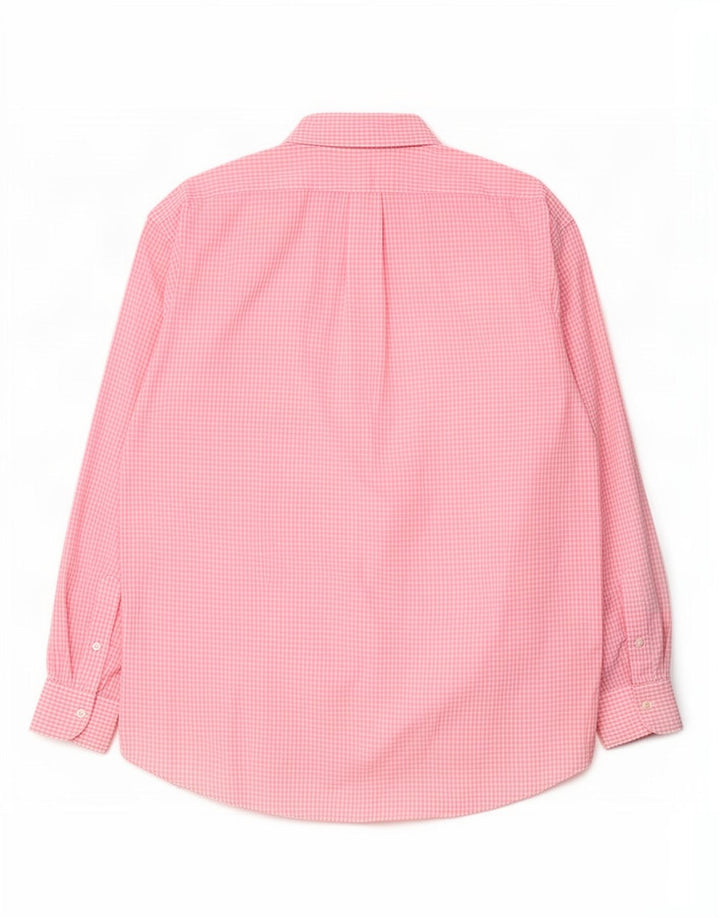 Ανδρικό πουκάμισο Benetton μεγάλο ροζ βαμβακερό Gingham