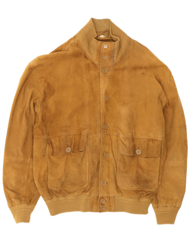 Conbipel Ανδρικό Suede Bomber Jacket UK 42 XL Καφέ Δερμάτινο
