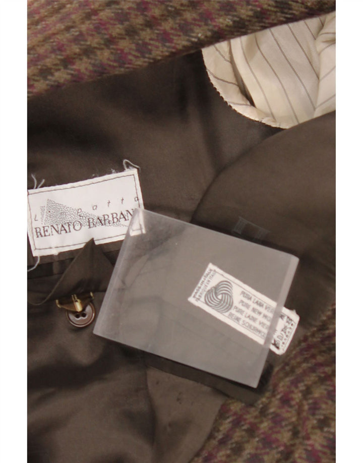 RENATO BARBANO Ανδρικό σακάκι με 2 κουμπιά σακάκι UK 40 Large Brown Check