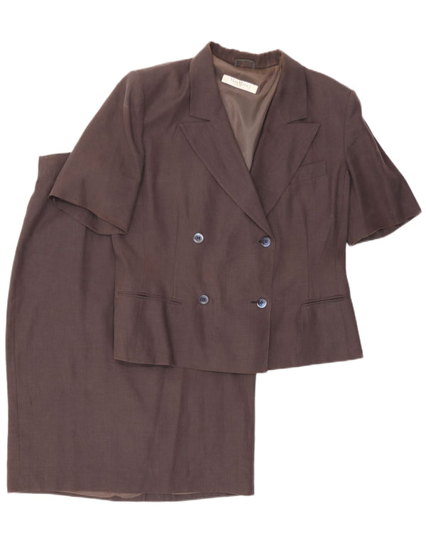 Max Mara γυναικεία κοντομάνικη φούστα 2 τεμαχίων UK 16 Large W32 καφέ