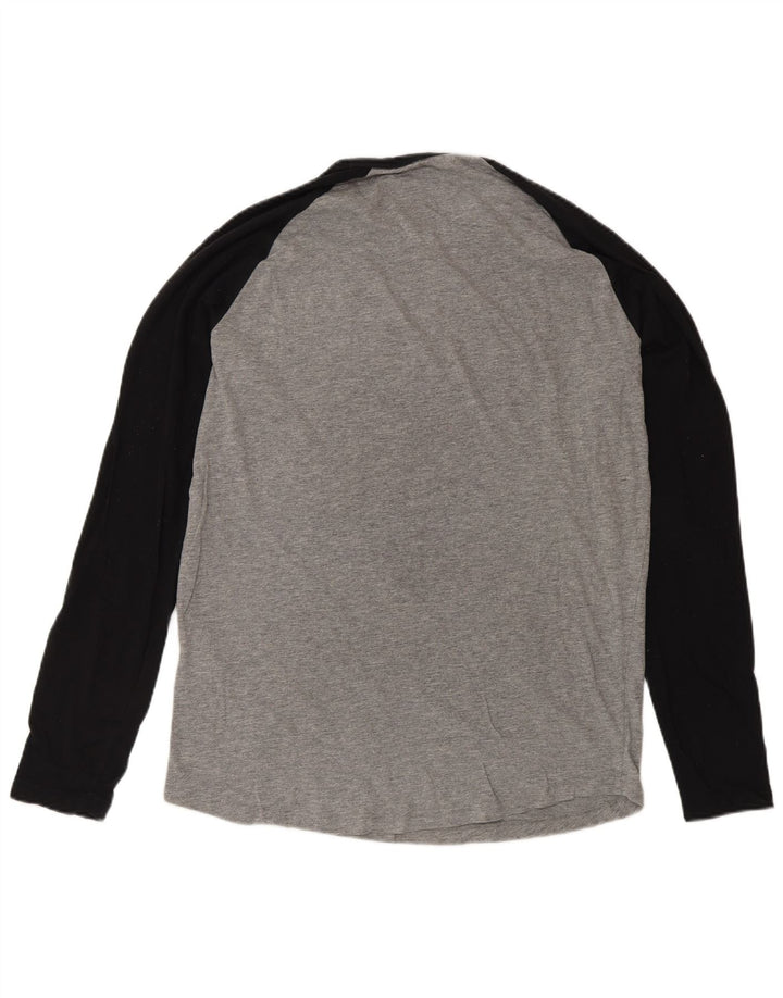 Ανδρικό μπλουζάκι Jack & Jones με μακρυμάνικο μεσαίο γκρι βαμβακερό
