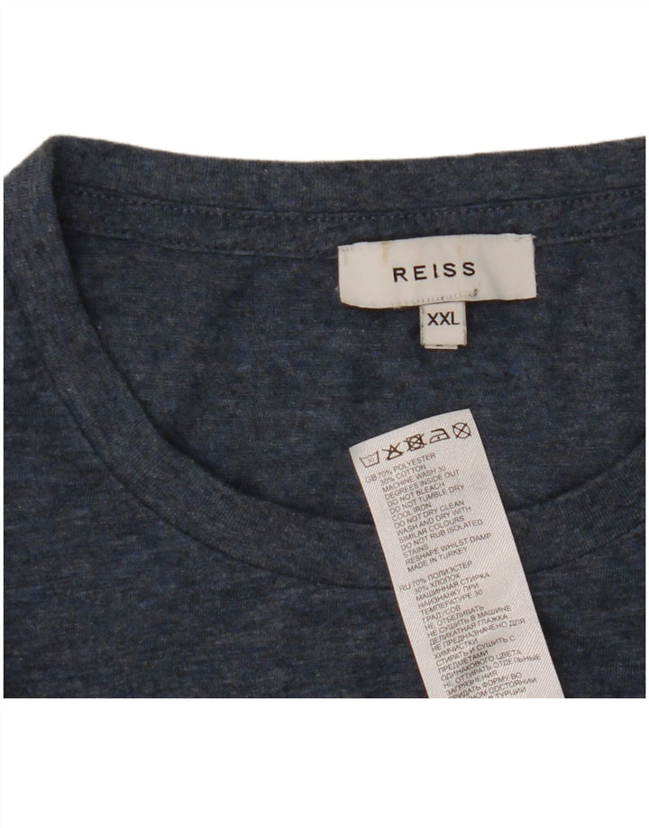 Ανδρικό T-Shirt Reiss Top 2XL Navy Blue Flecked Polyester