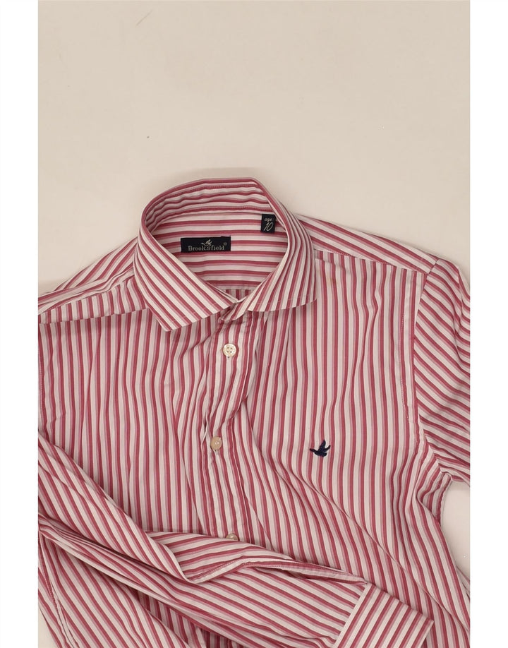 BROOKSFIELD Boys Shirt 9-10 Years Pink Striped Cotton | Vintage Brooksfield | Thrift | Second-Hand Brooksfield | Used Clothing | Messina Hembry 