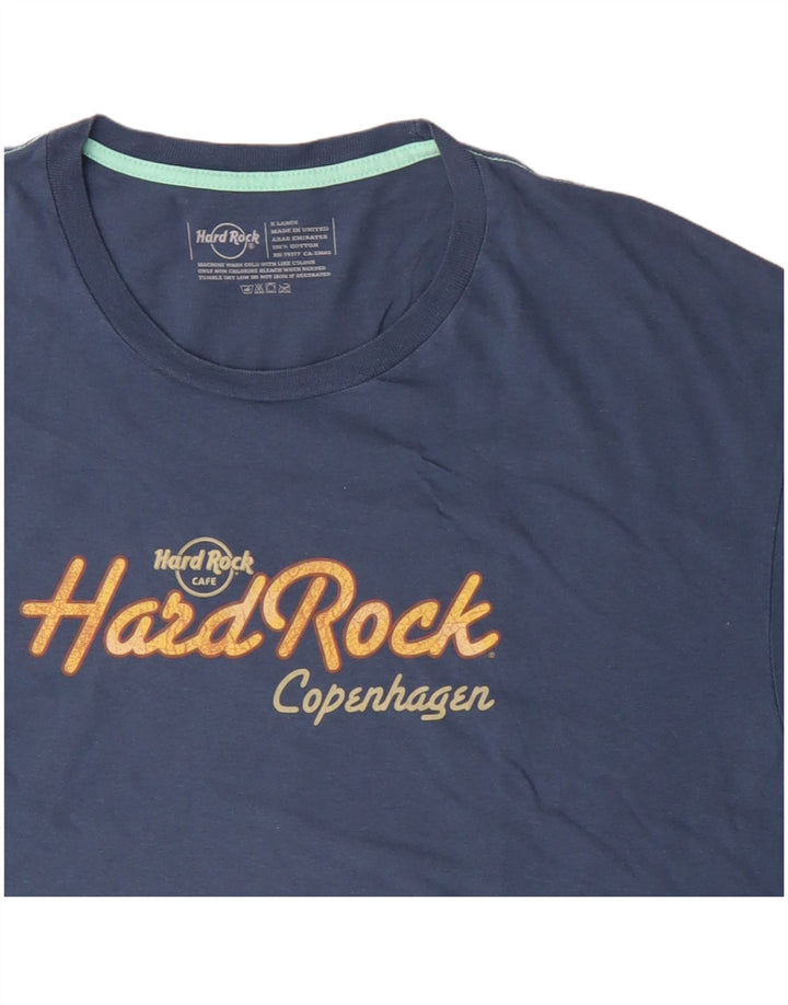 HARD ROCK CAFE Ανδρικό γραφικό μπλουζάκι Copenhagen Top XL Μπλε βαμβακερό
