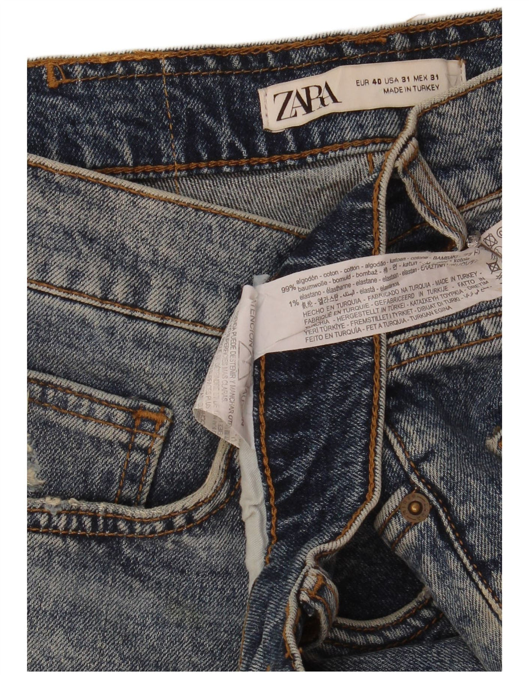 Zara Ανδρικό τζιν σορτς EU 40 Medium W31 Μπλε βαμβακερό