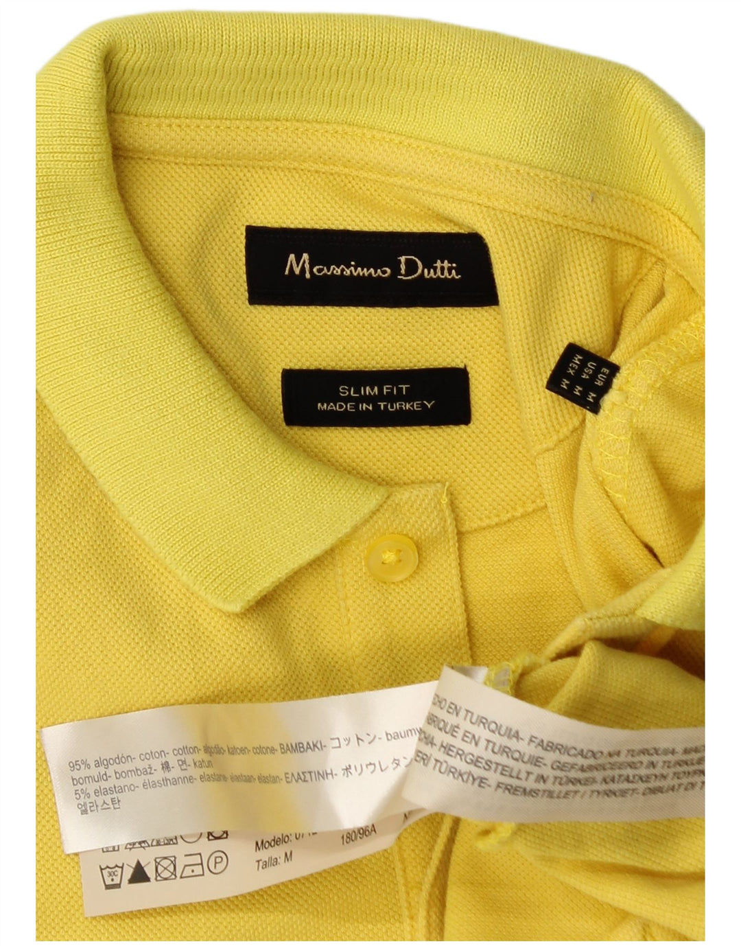 Massimo Dutti Ανδρικό πουκάμισο Polo Slim Fit Μεσαίο κίτρινο βαμβακερό