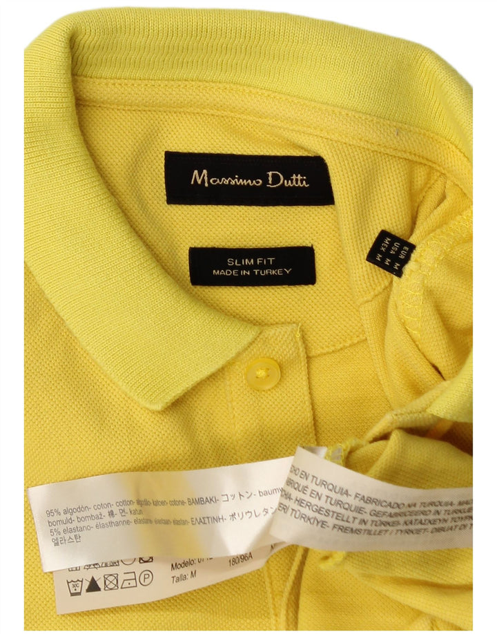 Massimo Dutti Ανδρικό πουκάμισο Polo Slim Fit Μεσαίο κίτρινο βαμβακερό