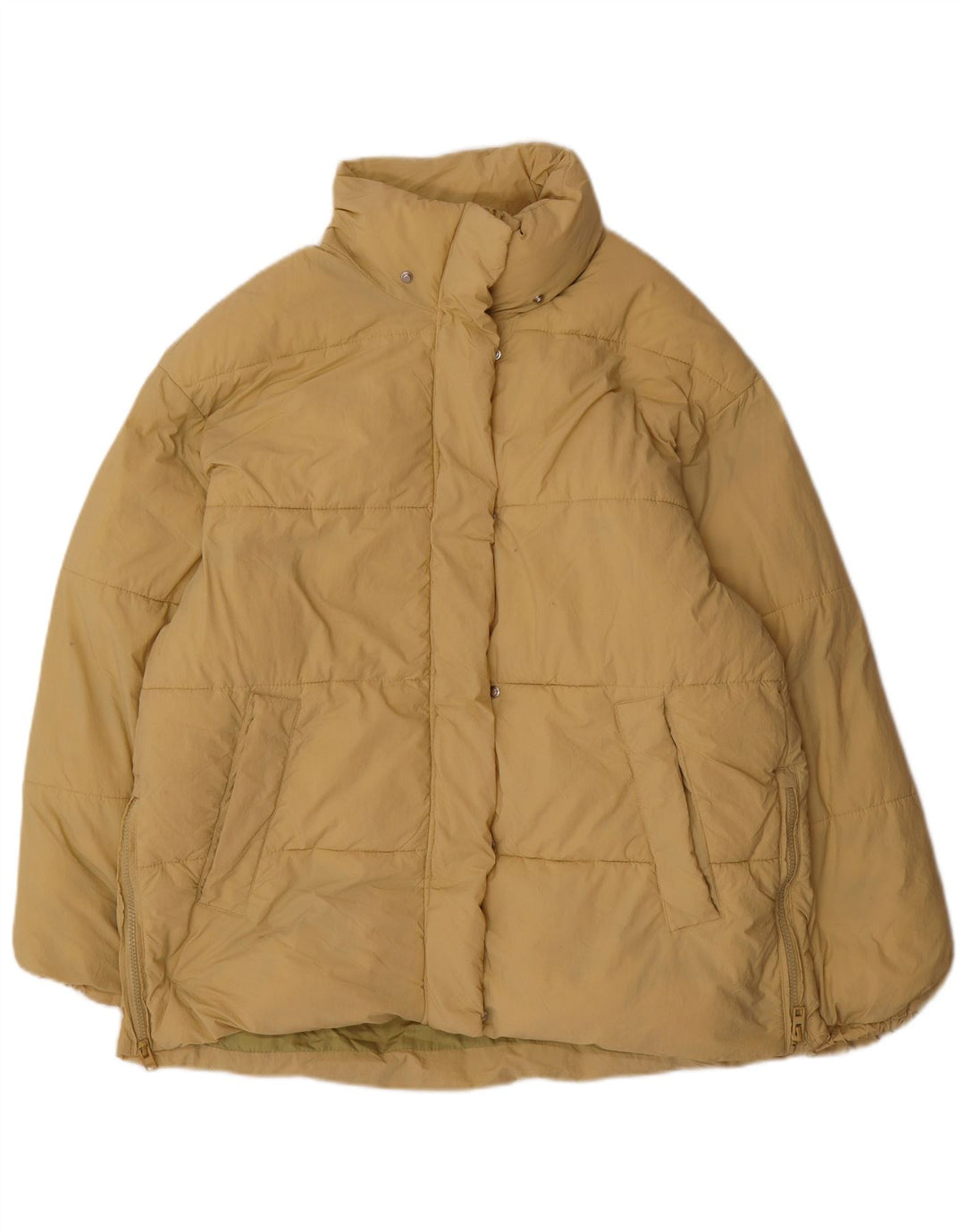 Γυναικείο ζακετάκι ZARA Oversized padded UK 14 Medium Beige Polyester