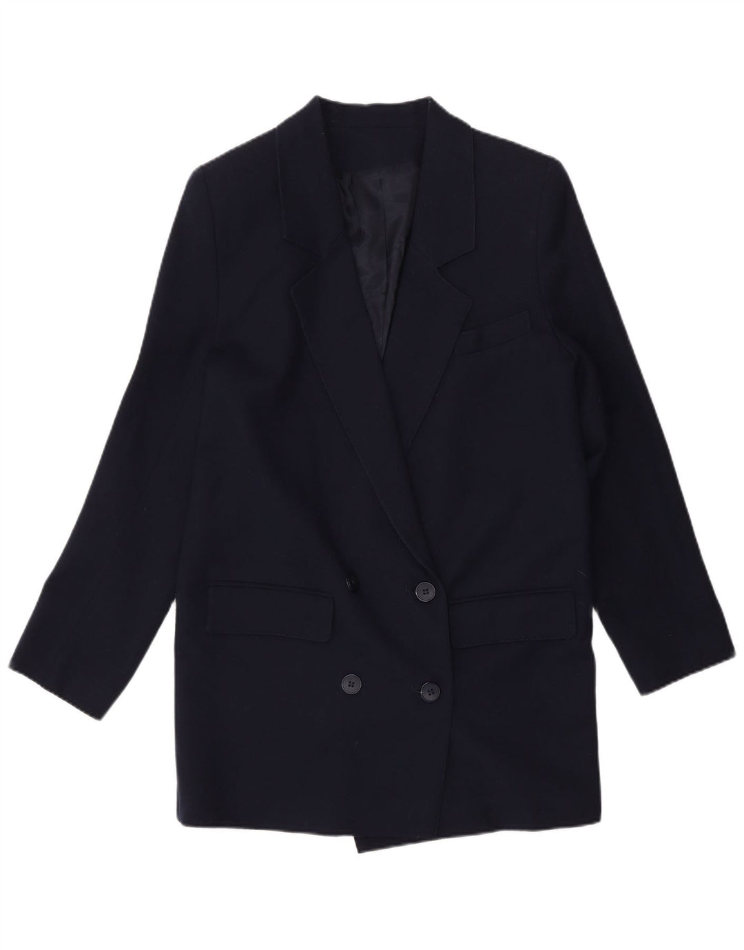 Vintage γυναικείο διπλό μπουφάν μπλέιζερ UK 10 Small Navy Blue