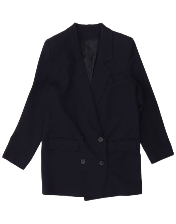 Vintage γυναικείο διπλό μπουφάν μπλέιζερ UK 10 Small Navy Blue