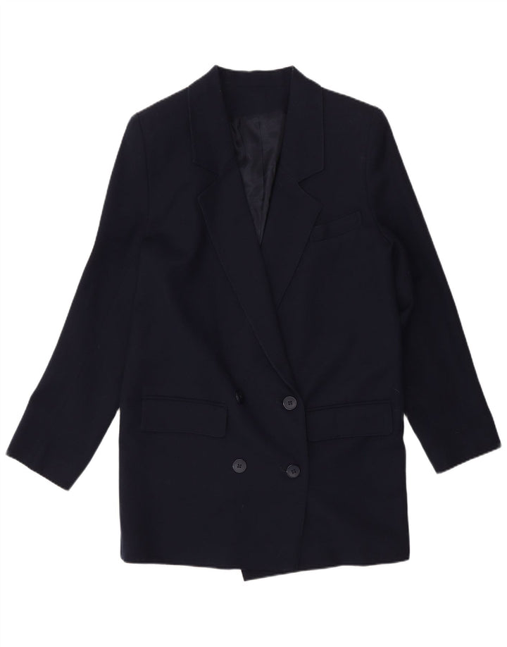 Vintage γυναικείο διπλό μπουφάν μπλέιζερ UK 10 Small Navy Blue