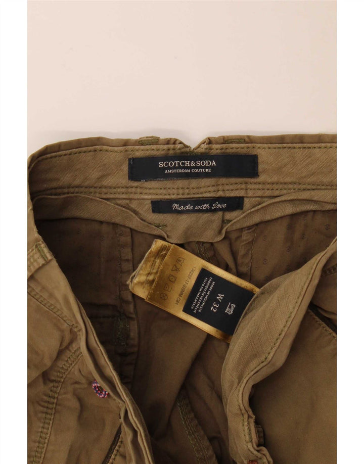 Ανδρικό σορτς Cargo Scotch & Soda W32 από μεσαίο χακί βαμβακερό
