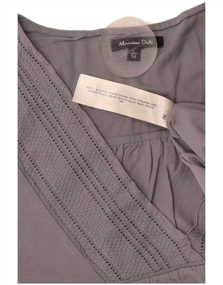 MASSIMO DUTTI Γυναικεία Μπλούζα Τοπ UK 14 Large Grey Cotton