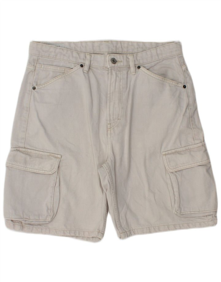 Zara Ανδρικό σορτς Cargo EU 44 Large W34 Λευκό βαμβακερό