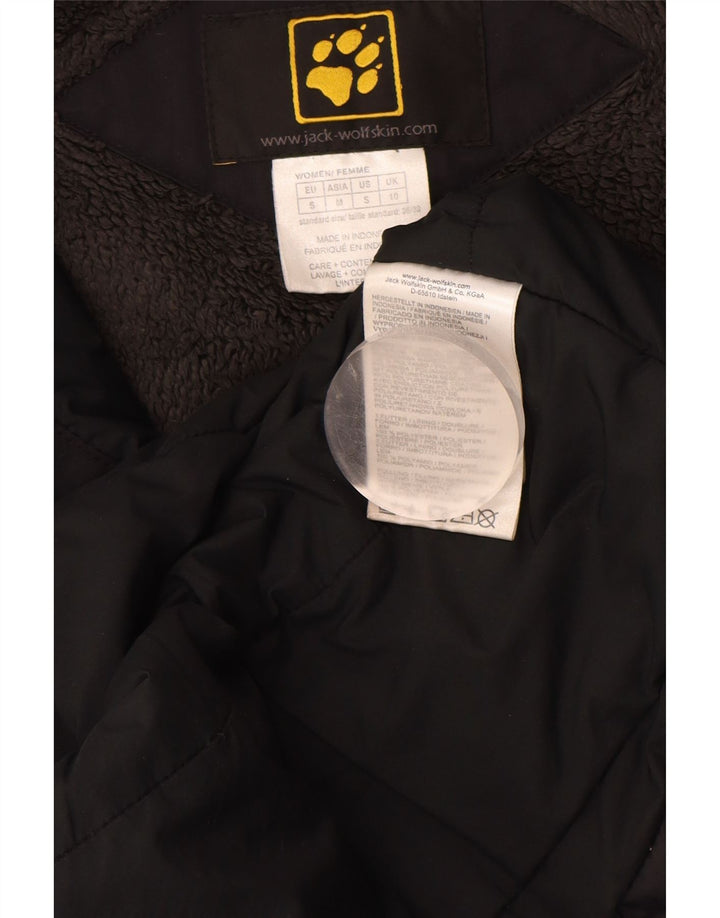 JACK WOLFSKIN Γυναικείο παλτό με κουκούλα αντιανεμικό UK 10 μικρό μαύρο πολυαμίδιο