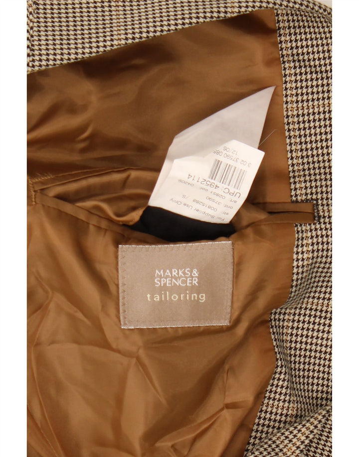 Marks & Spencer Ανδρικό σακάκι σακάκι με 2 κουμπιά UK 40 μεσαίου καφέ Houndstooth