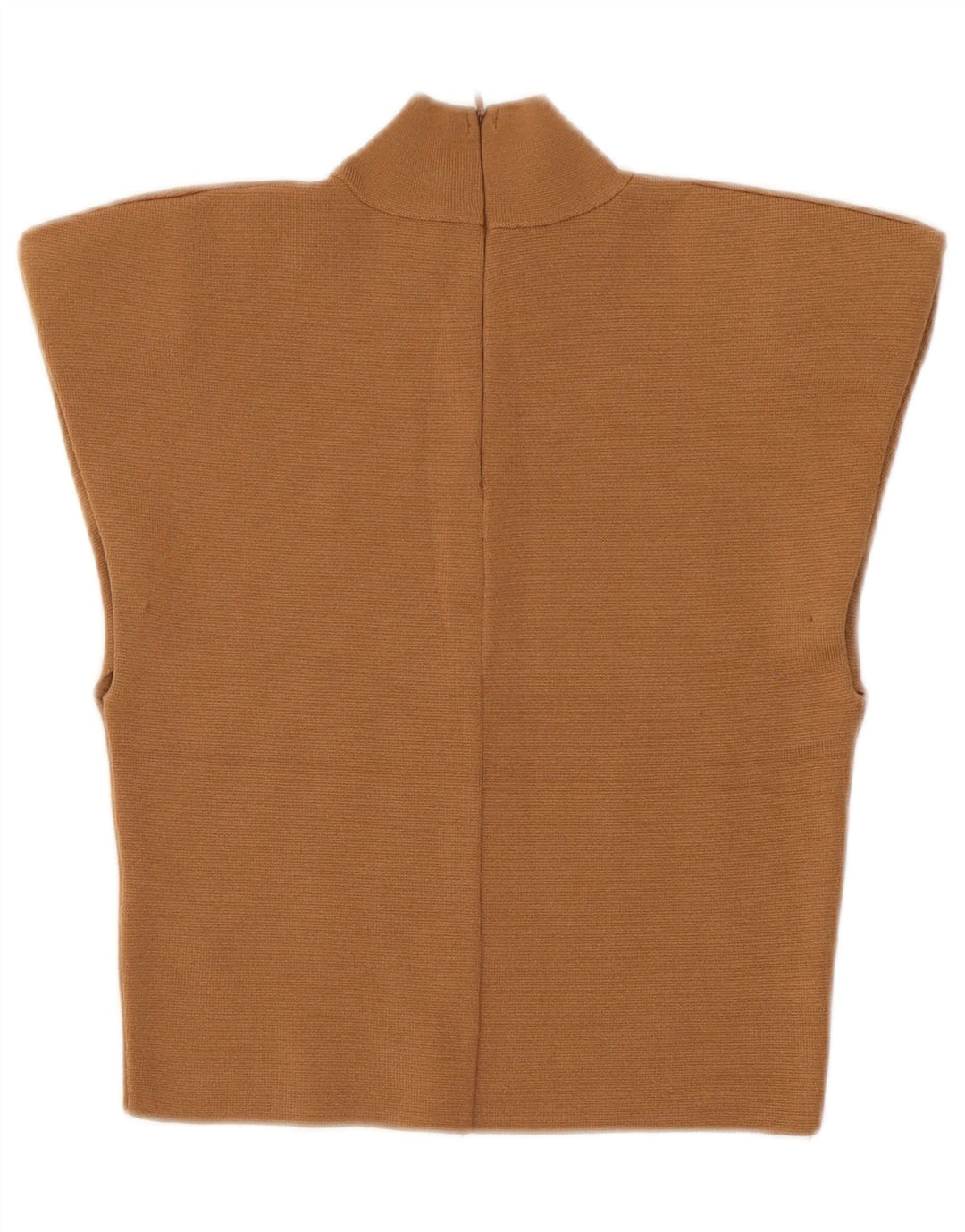 Zara Γυναικεία Μπλούζα Crop Top UK 8 Μικρή Καφέ Βισκόζη