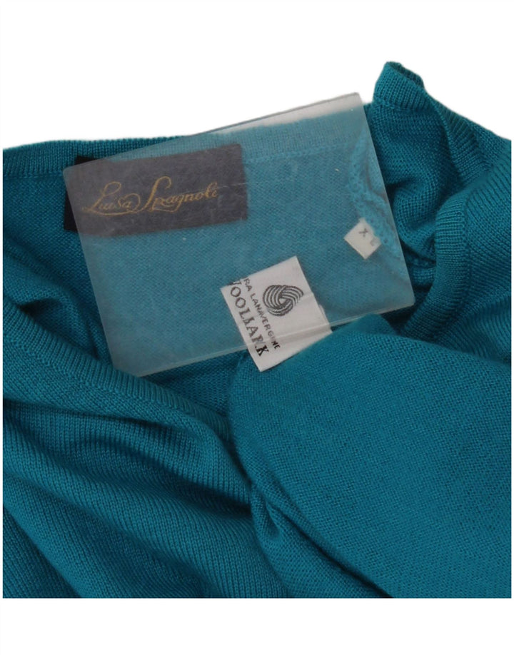 LUISA SPAGNOLI Γυναικείο κοντομάνικο μπλουζάκι με λαιμόκοψη UK 18 XL Μπλε