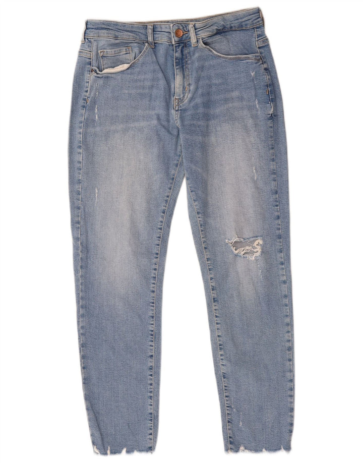 Zara Γυναικείο τζιν κουρεμένο τζιν EU 40 Medium W30 L25 Μπλε βαμβακερό