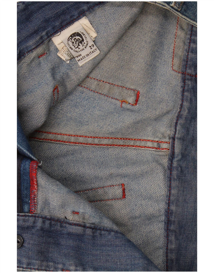 Diesel Γυναικεία Flared Φούστα W29 Μεσαίο Μπλε Floral Βαμβακερό