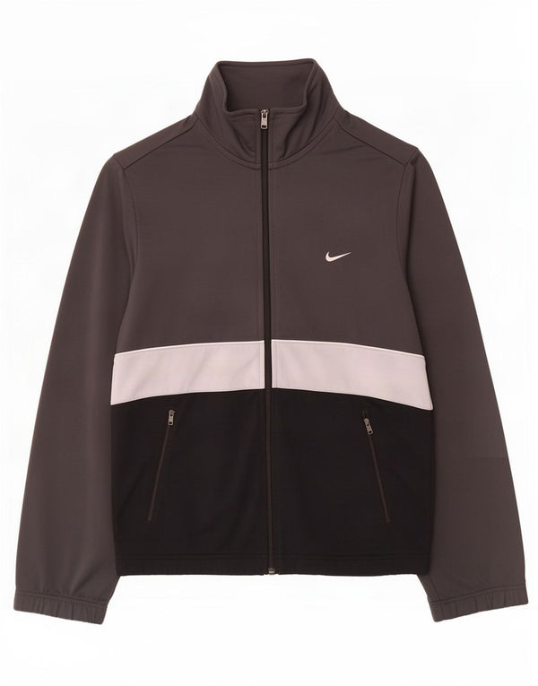 Nike Mens Tracksuit Top Jacket Small Grey Colourblock Polyester