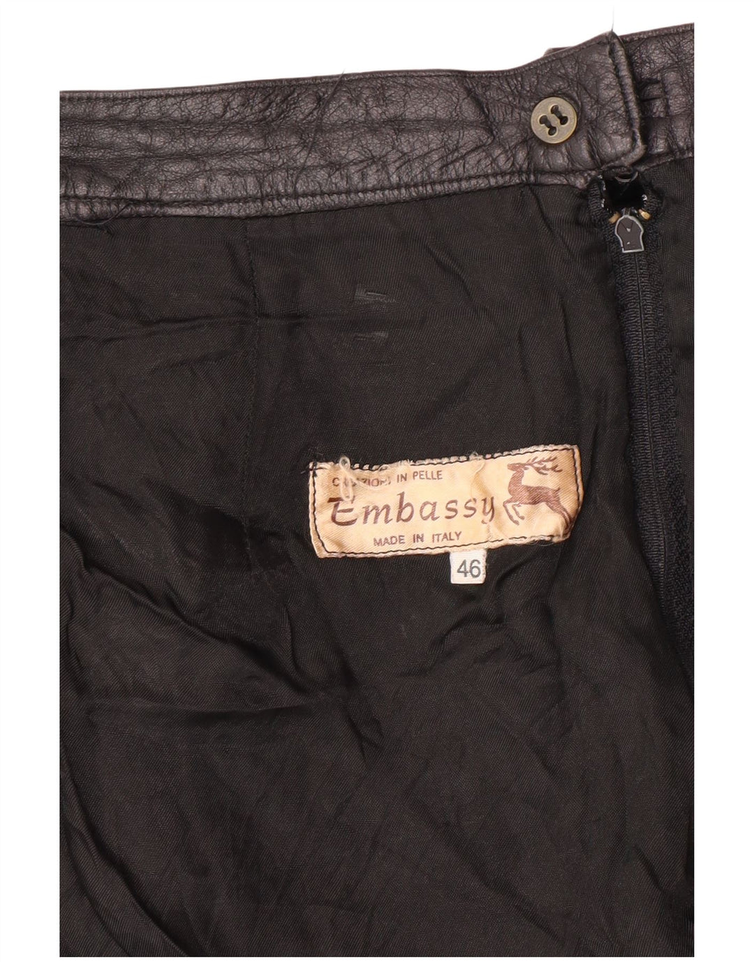 EBASSY Γυναικεία Ψηλόμεση Δερμάτινη Φούστα IT 46 Μεγάλη W26 Μαύρη Δερμάτινη