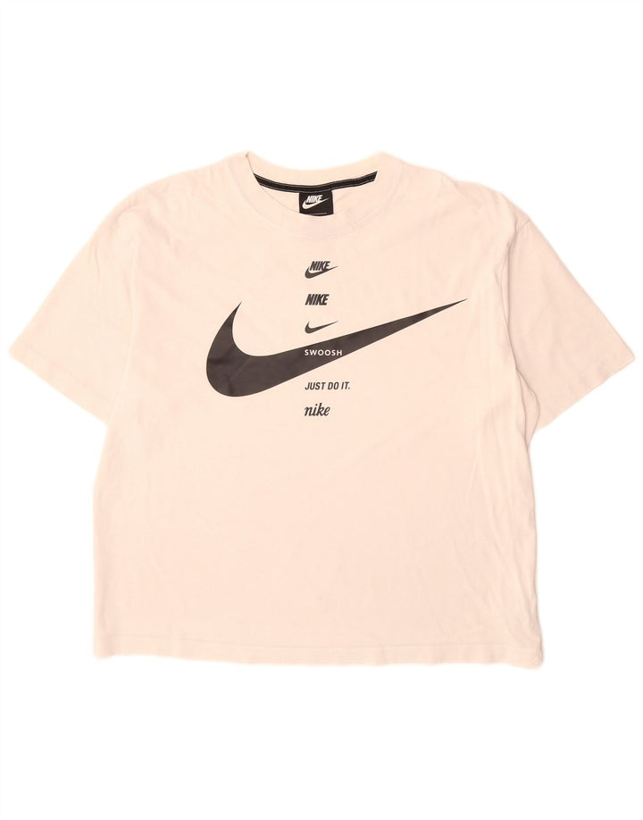 Ανδρικό μπλουζάκι Nike Swoosh με γραφικό μπλουζάκι, μεσαίο λευκό βαμβακερό