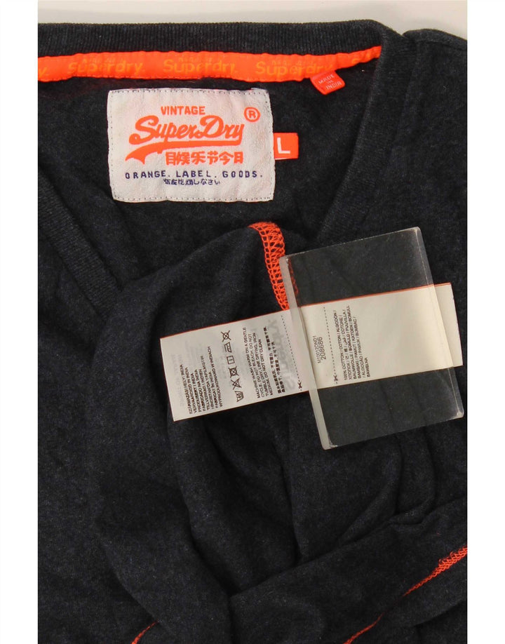 Ανδρικό T-Shirt Superdry Top Large Navy Blue από βαμβάκι