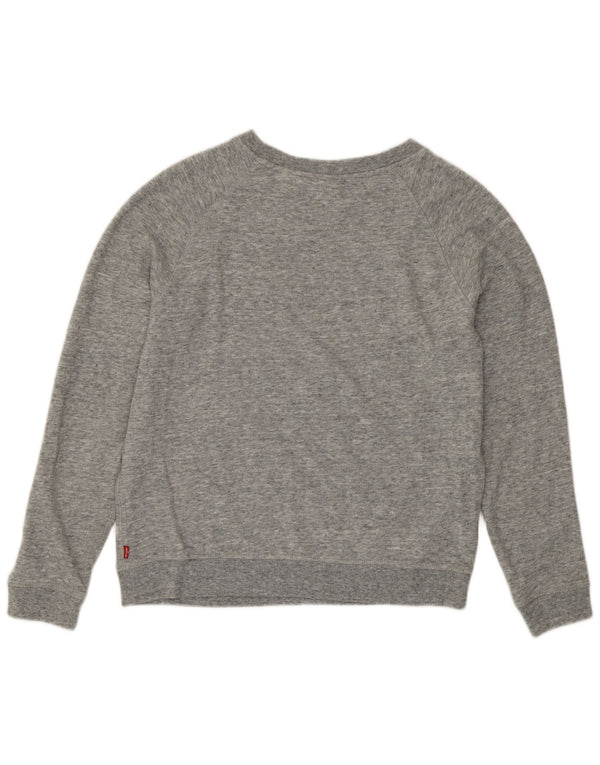 Γυναικείο γραφικό φούτερ Levi's Jumper UK 16 Large Grey Flecked Cotton