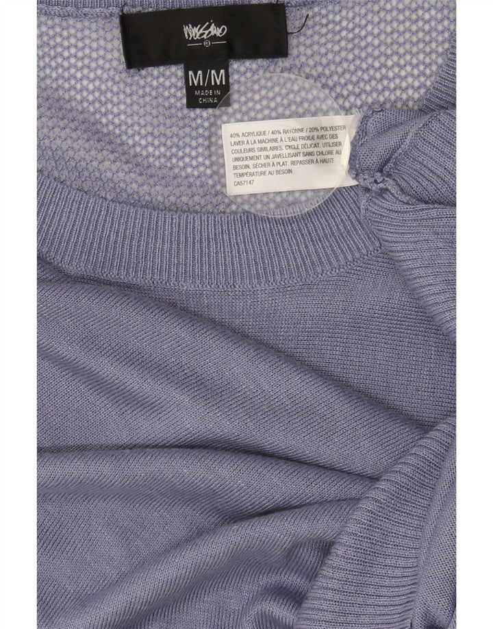 MOSSIMO Womens Short Sleeve Boat Neck Jumper Sweater UK 14 Medium Blue