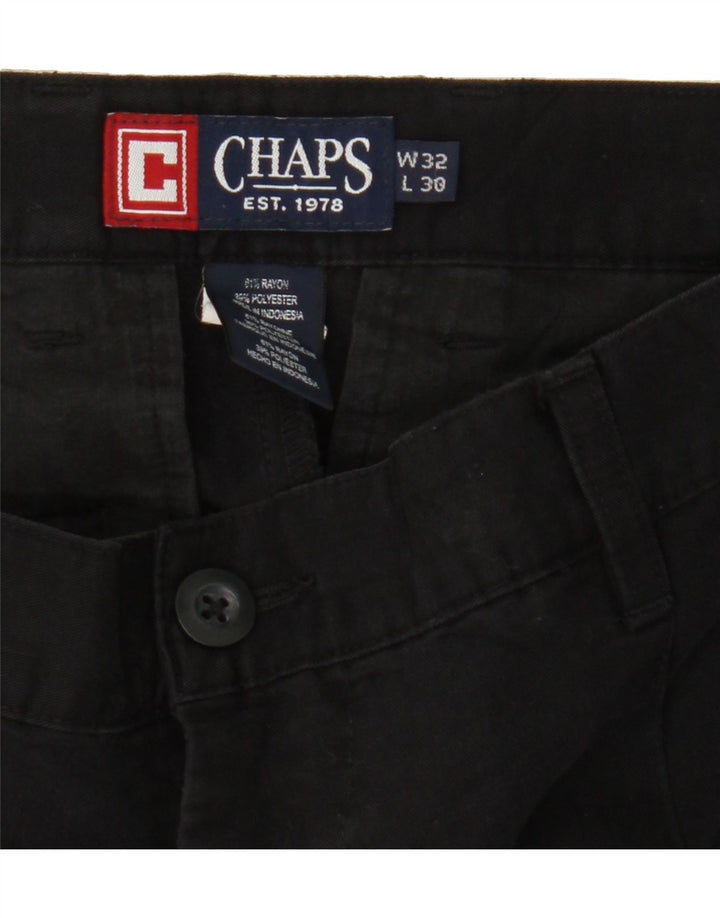 CHAPS Mens Tapered Chino Trousers W32 L27 Black Rayon Vintage Chaps and Second-Hand Chaps from Messina Hembry 