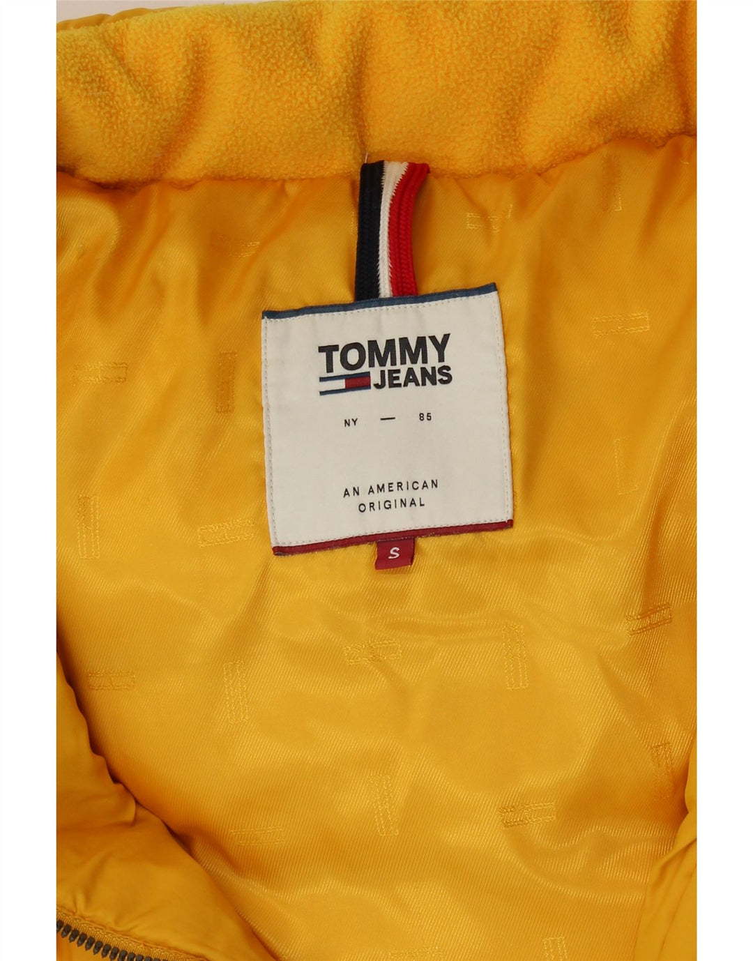 TOMMY HILFIGER Γυναικείο μπουφάν με κουκούλα UK 10 Small Yellow Polyester