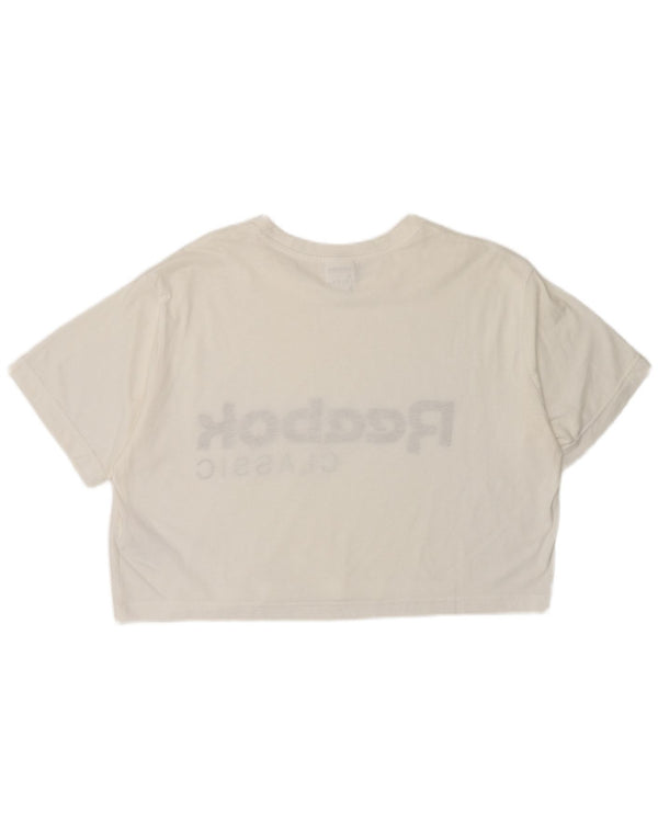 Γυναικείο γραφικό μπλουζάκι Reebok Classic Crop Top UK 8/10 Small White