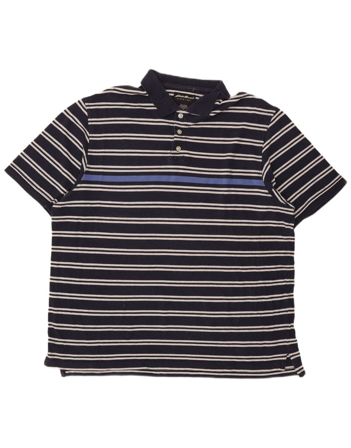 Ανδρικό πουκάμισο πόλο Eddie Bauer 2XL Navy Blue ριγέ βαμβακερό